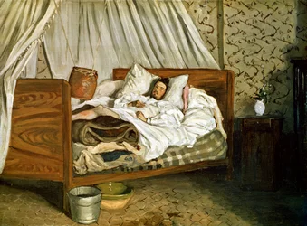 Die improvisierte Ambulanz, Monet verwundet in Chailly-en-Biere, 1865